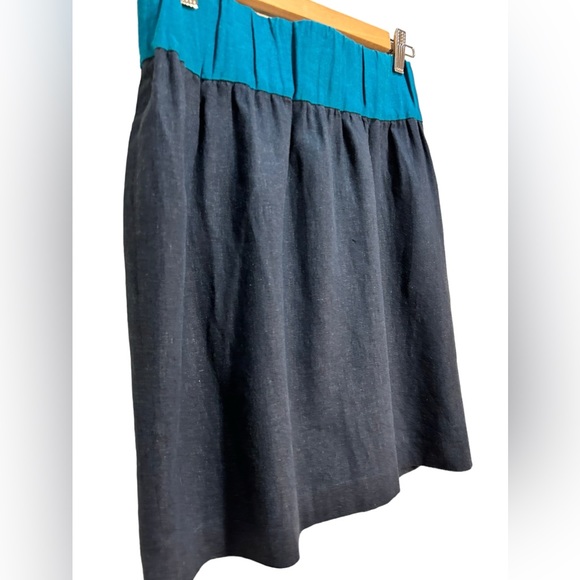 Loeffler Randall Blue Colorblocked Mini Skirt Size 6 - Picture 6 of 11